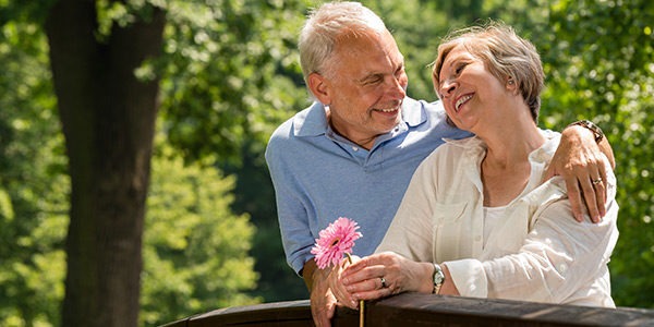 Elder Couple Smiling at Each Other