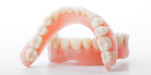 dentures on white background